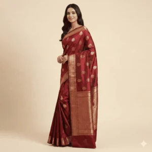 Maroon Kanjeevaram Silk Saree