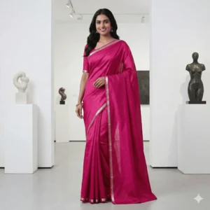 Fuchsia Pink Silk Saree