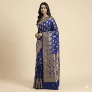Royal Blue Banarasi Silk Saree